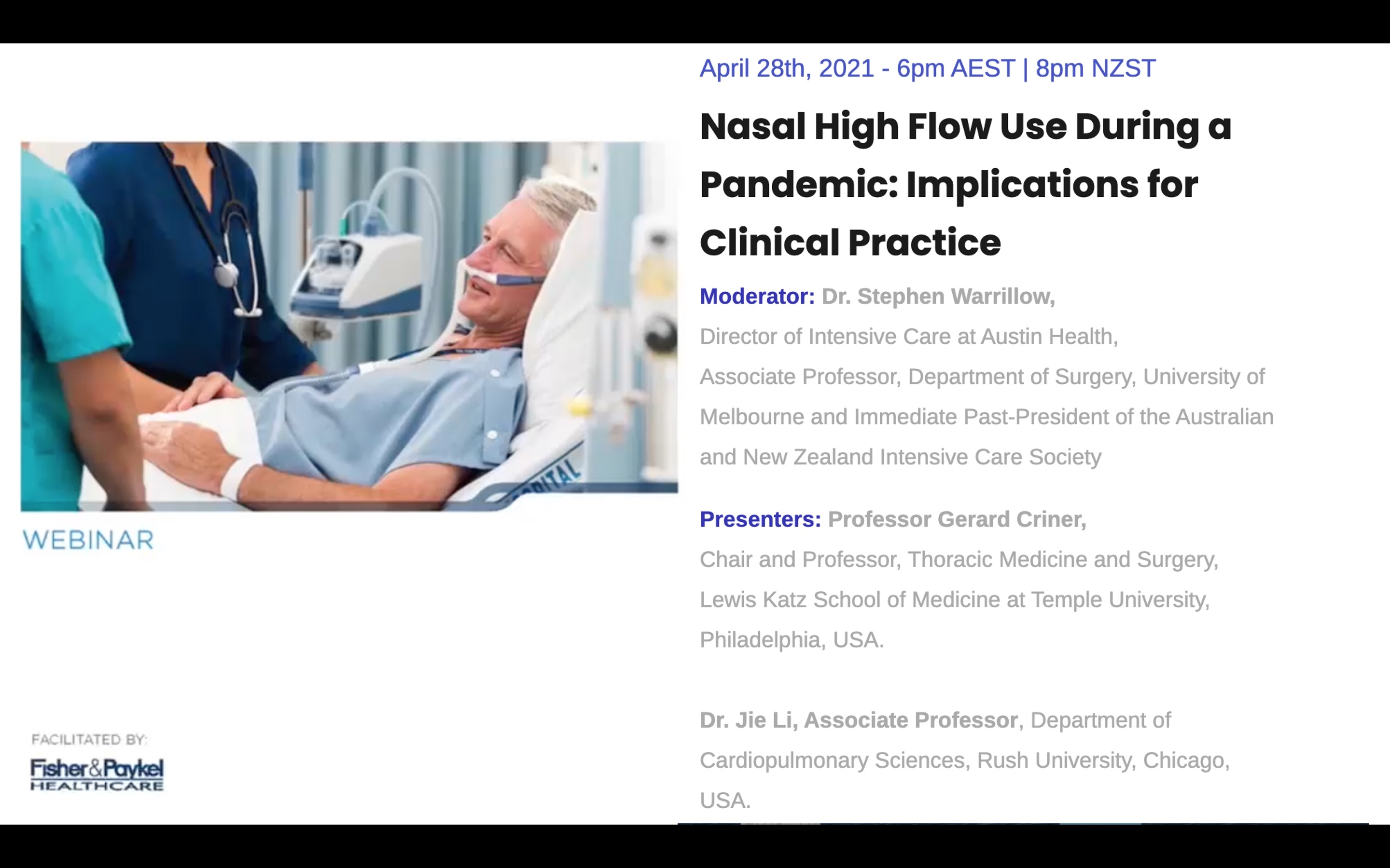 Nasal High Flow use during a pandemic: Implications for clinical practice